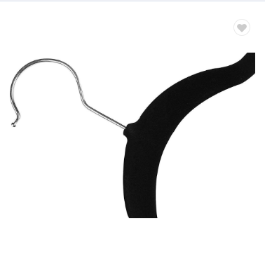 High quality Space Saving Velvet Clothes Hook Flocked White and Black Velvet Shirt Coat Clothes Hangers