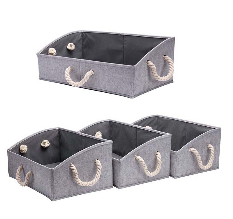 Hotselling Foldable Durable Socks Storage box Clothing Storage Bins for Closet with Cotton Rope Handles