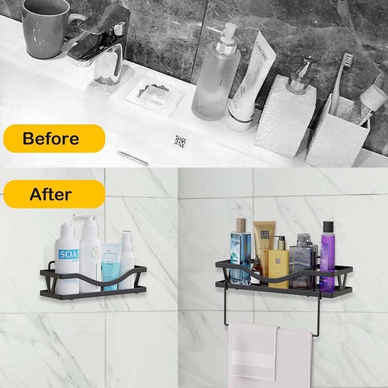 Hotselling Heavy Duty Wall Adhesive Shower Caddy 5 Pack Bathroom Organizer