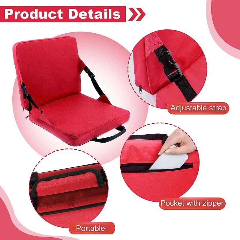 Low Moq High Quality Outdoor Portable Foldable Stadium Seat Cushion for Bleacher