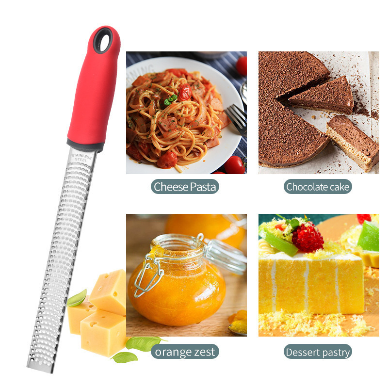 Custom Professional Zesting Tools Stainless Steel Lemon Zester Cheese Grater with Brush set