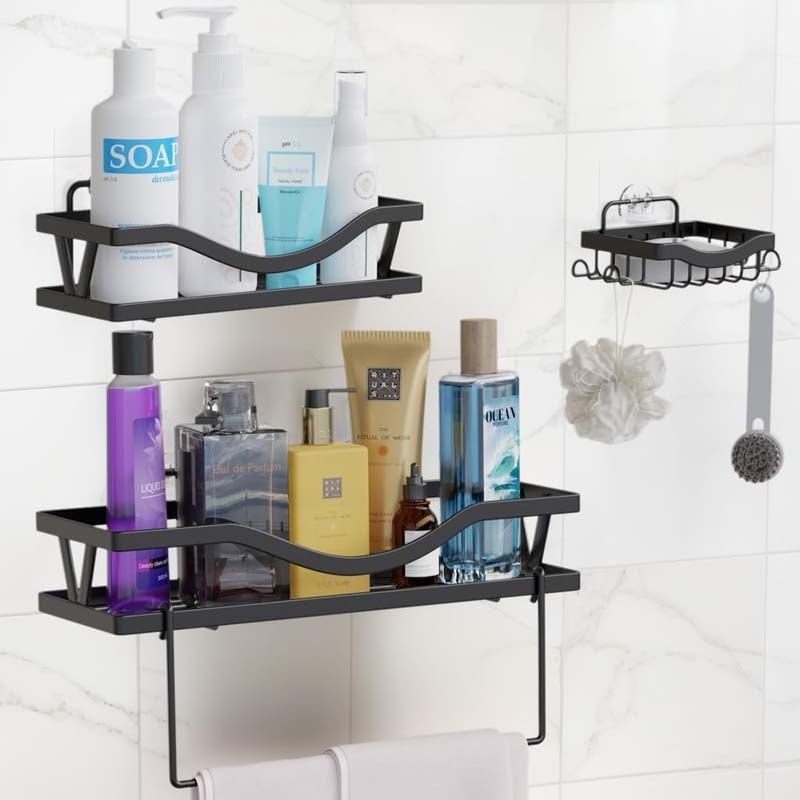 Hotselling Heavy Duty Wall Adhesive Shower Caddy 5 Pack Bathroom Organizer