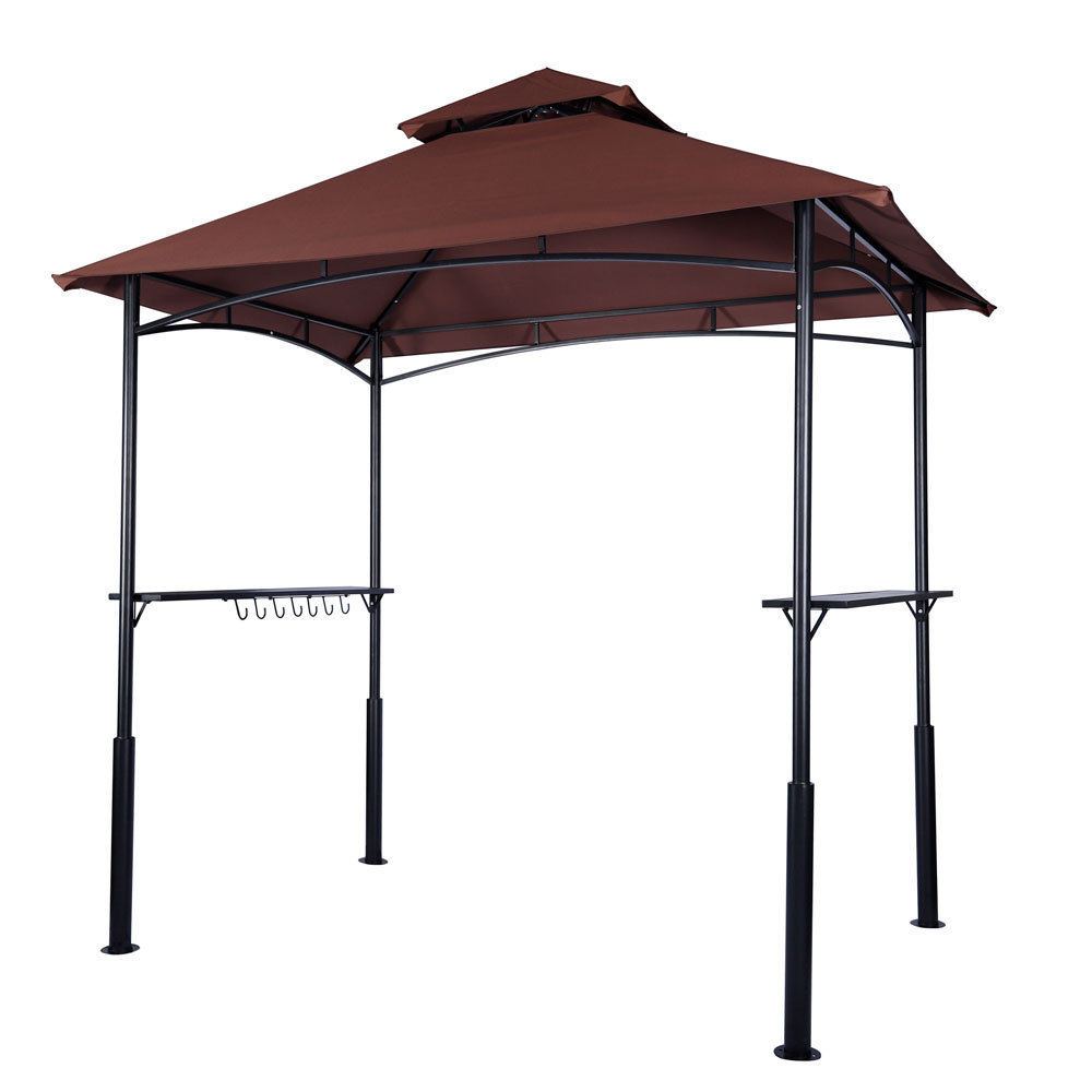 Top green 2.4 X 1.5m Metal Double Tiered Bbq Gazebo Outdoor Gazebos Patio Grill Gazebo Tents Trade Show Tent