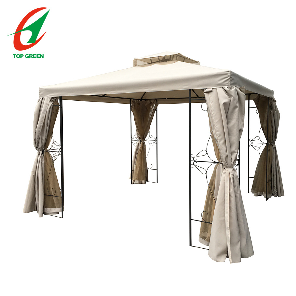 High Quality Metal Gazebo 2.7x2.7m Double Roof accept customized wrought iron gazebo for outdoor