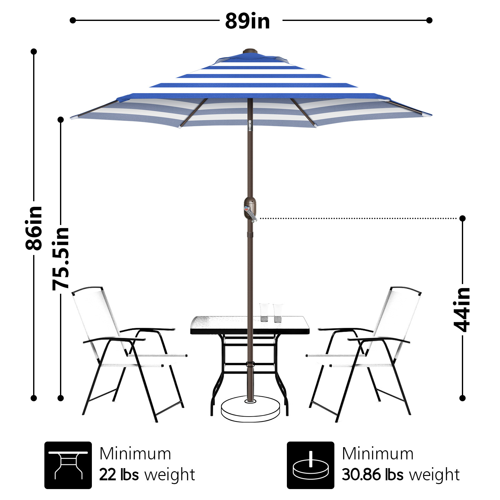 Top Green Patio Furniture 9 Ft Garden Umbrella Steel Beach Umbrella Outdoor Patio Umbrellas Waterproof Polyester Stainless Steel