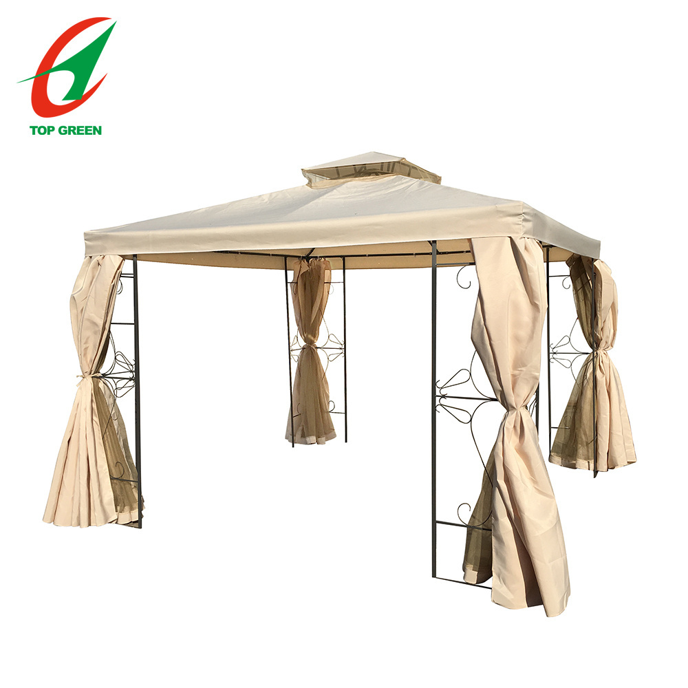 High Quality Modern Style Double Roof Outdoor Furniture Garden Metal Gazebo