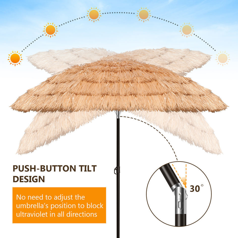 Ultraviolet-proof Patio Umbrellas with Fringe Sun Beach Umbrella Factory Wholesale Outdoor Outdoor Furniture Steel Frame 8 Ribs