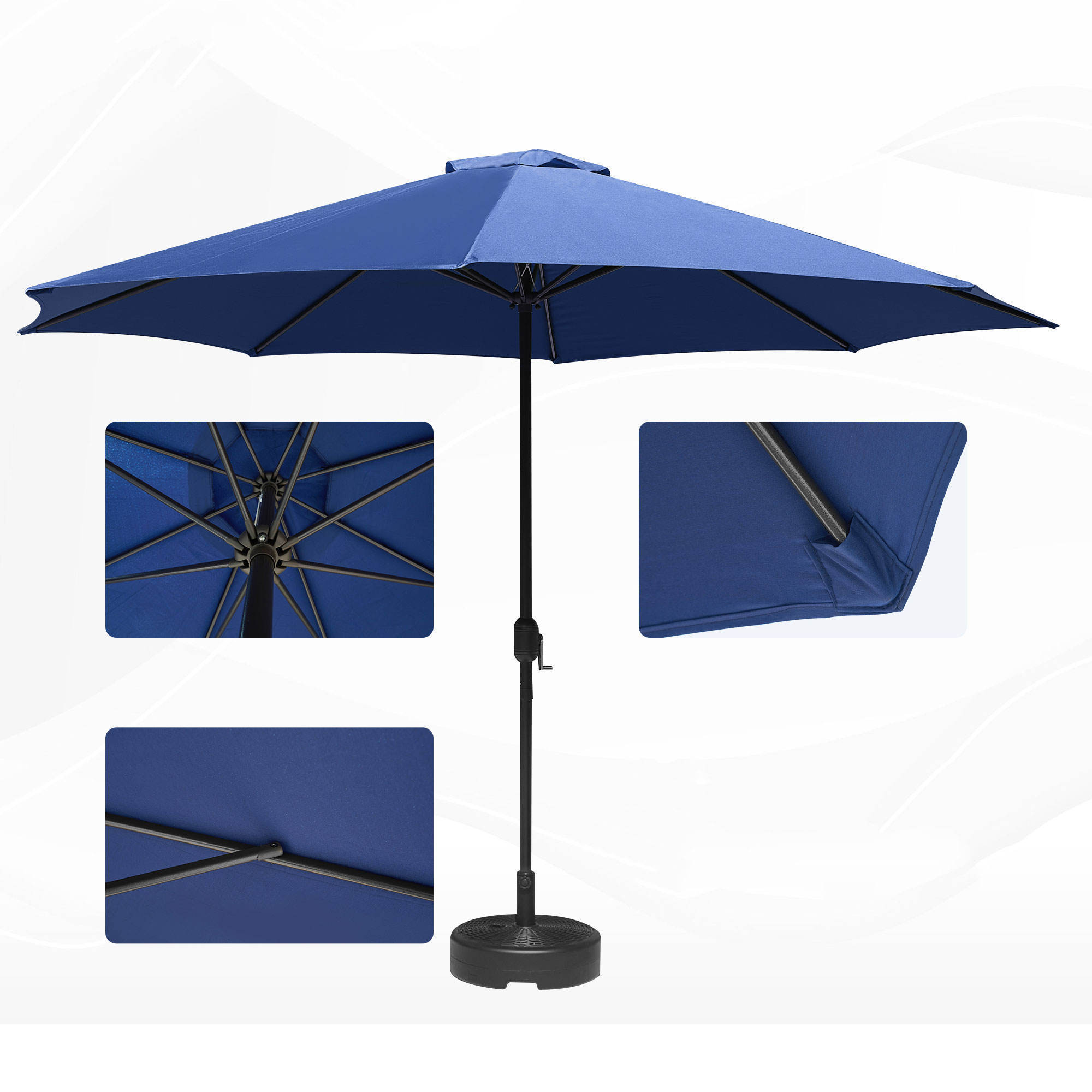 Wholesale beach umbrella with fringe beach umbrellas Waterproof Polyester fabric 8 Ribs sun outdoor umbrella