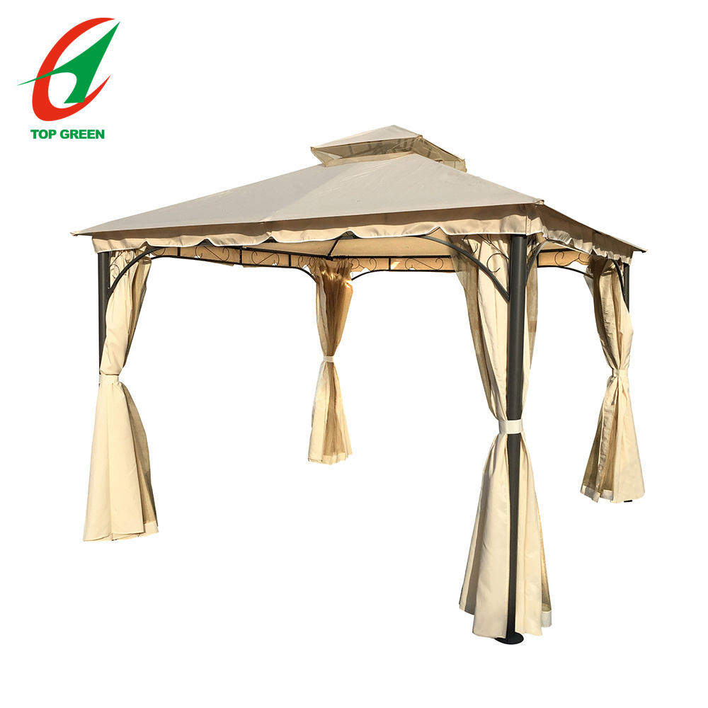 High Quality Outdoor Furniture Garden round gazebo Metal Gazebo Double Roof With Mesh