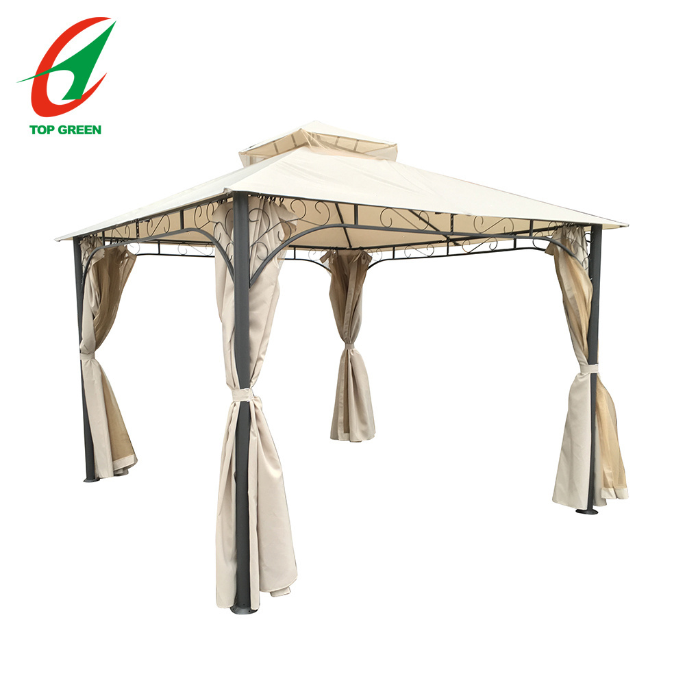 High Quality Outdoor Furniture Garden round gazebo Metal Gazebo Double Roof With Mesh