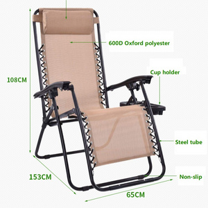 Metal foldable folding aluminum recliner anti zero gravity chair single folding for sleeping sleeper camping beach chairs