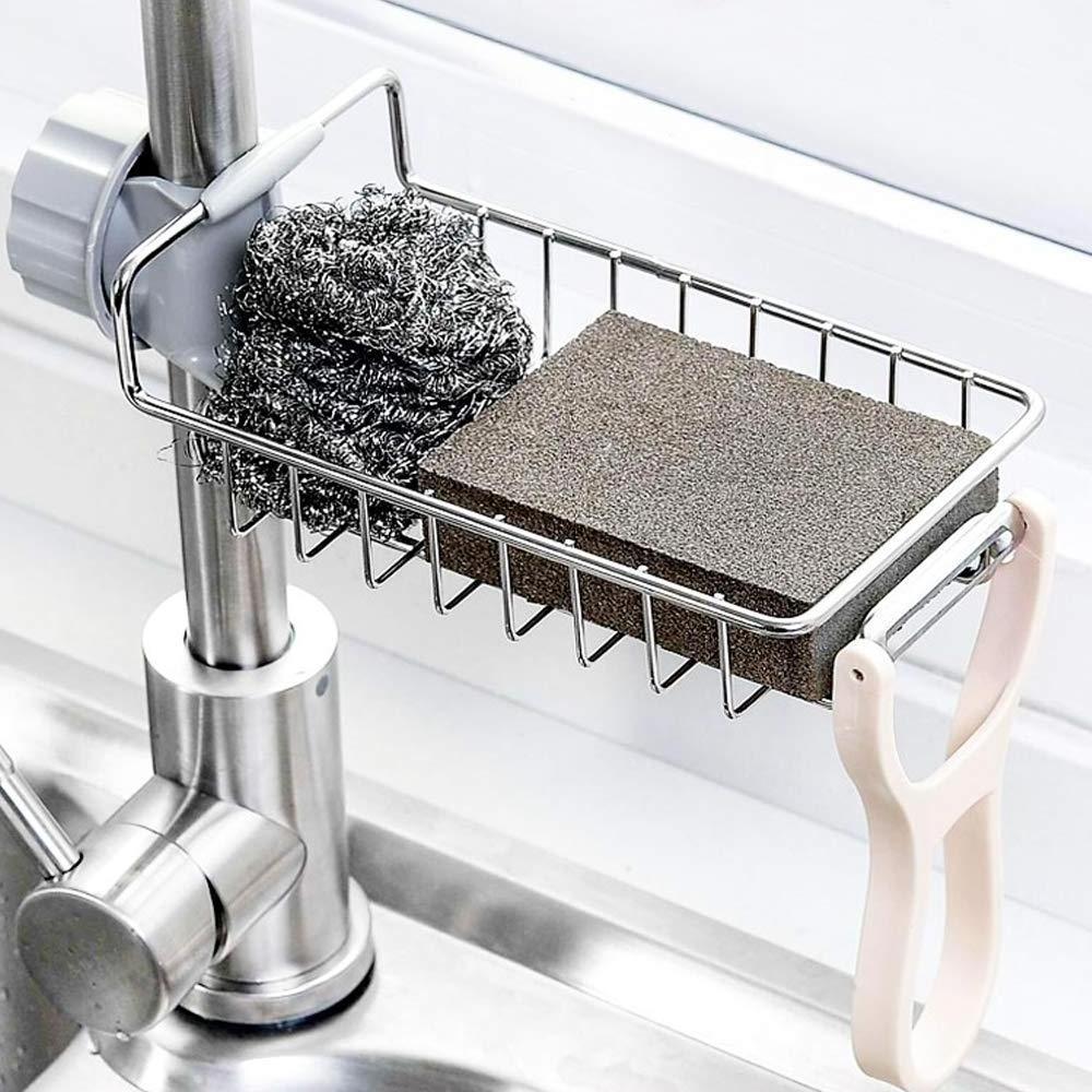 Hot Sale Modern Stainless Steel Sink Drain Faucet Organizer Customizable Household Bathroom Kitchen Storage Rack Sponge Holder