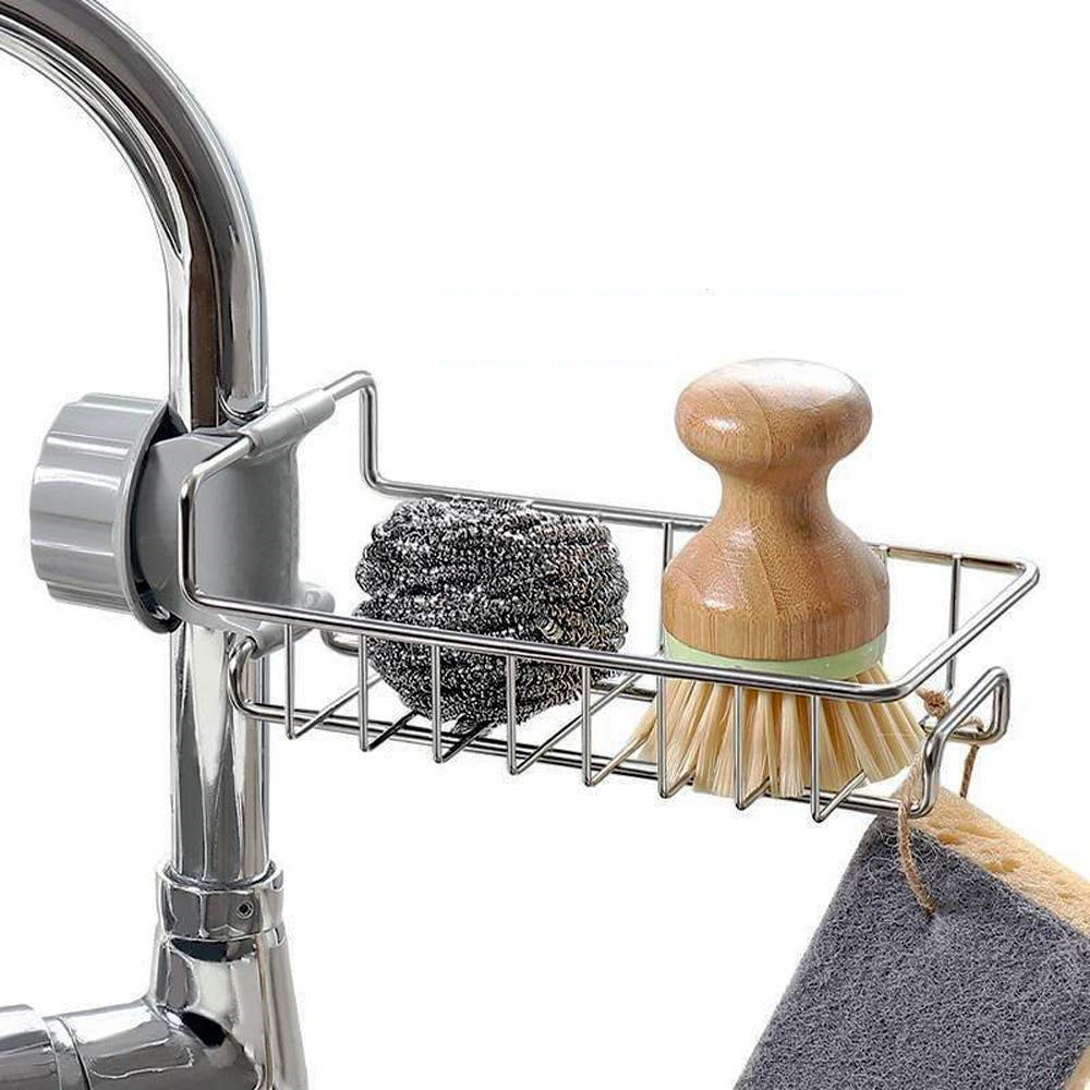 Hot Sale Modern Stainless Steel Sink Drain Faucet Organizer Customizable Household Bathroom Kitchen Storage Rack Sponge Holder