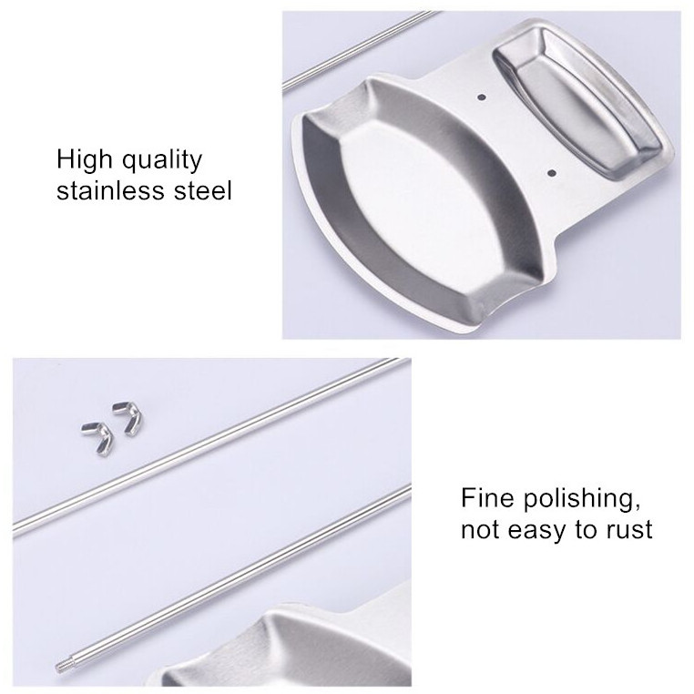 High Quality Stainless Steel Pan Pot Cover Lid Rack Shelf Stand 2 in 1 Kitchen Tool Spoon Rest and Pot Lid Holder