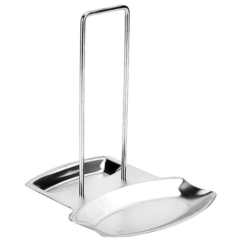 High Quality Stainless Steel Pan Pot Cover Lid Rack Shelf Stand 2 in 1 Kitchen Tool Spoon Rest and Pot Lid Holder