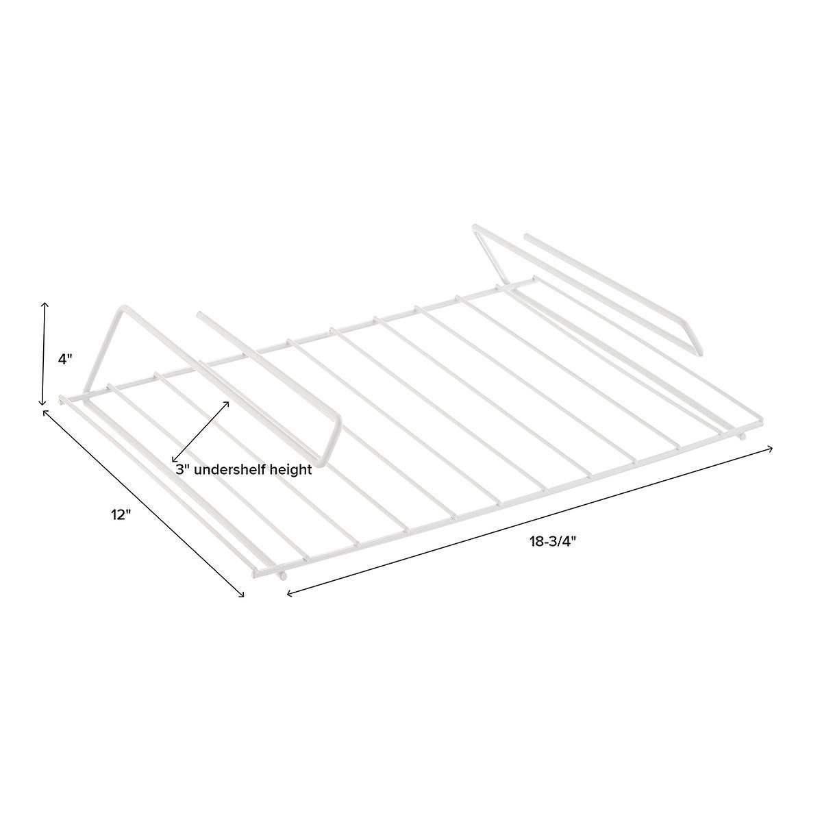 Single-Tier Metal Cabinet Organizer Iron Wire Hanging Basket Storage Rack Undershelf Placemat and Hook Type Holder