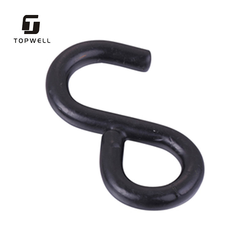 1 Inch 25mm Pvc/pe Coated American Type Black S Hook/rubber Coated S Hook