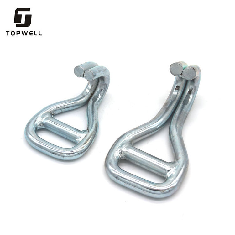 Manufacturer Direct Binding Belt Accessories Heavy Duty Metal Double Row Hook  Zinc Plated Double J Hook