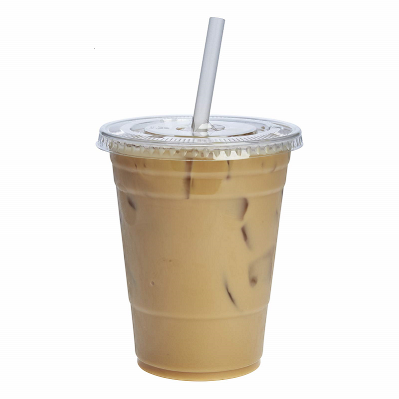 PET clear disposable tall hard 32 ounce 18oz takeaway juice plastic coffee cup with lid