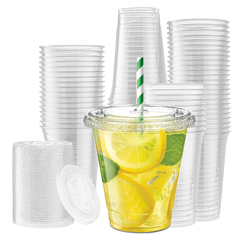 PET party frost flex tritan flat lids lemon shaped 3oz 50ml 4 oz plastic measurement cups