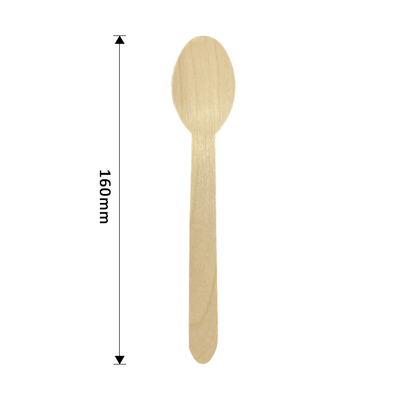 Sturdy biodegradable FSC certification dessert industry wholesale price wooden spoon table spoon for ice cream