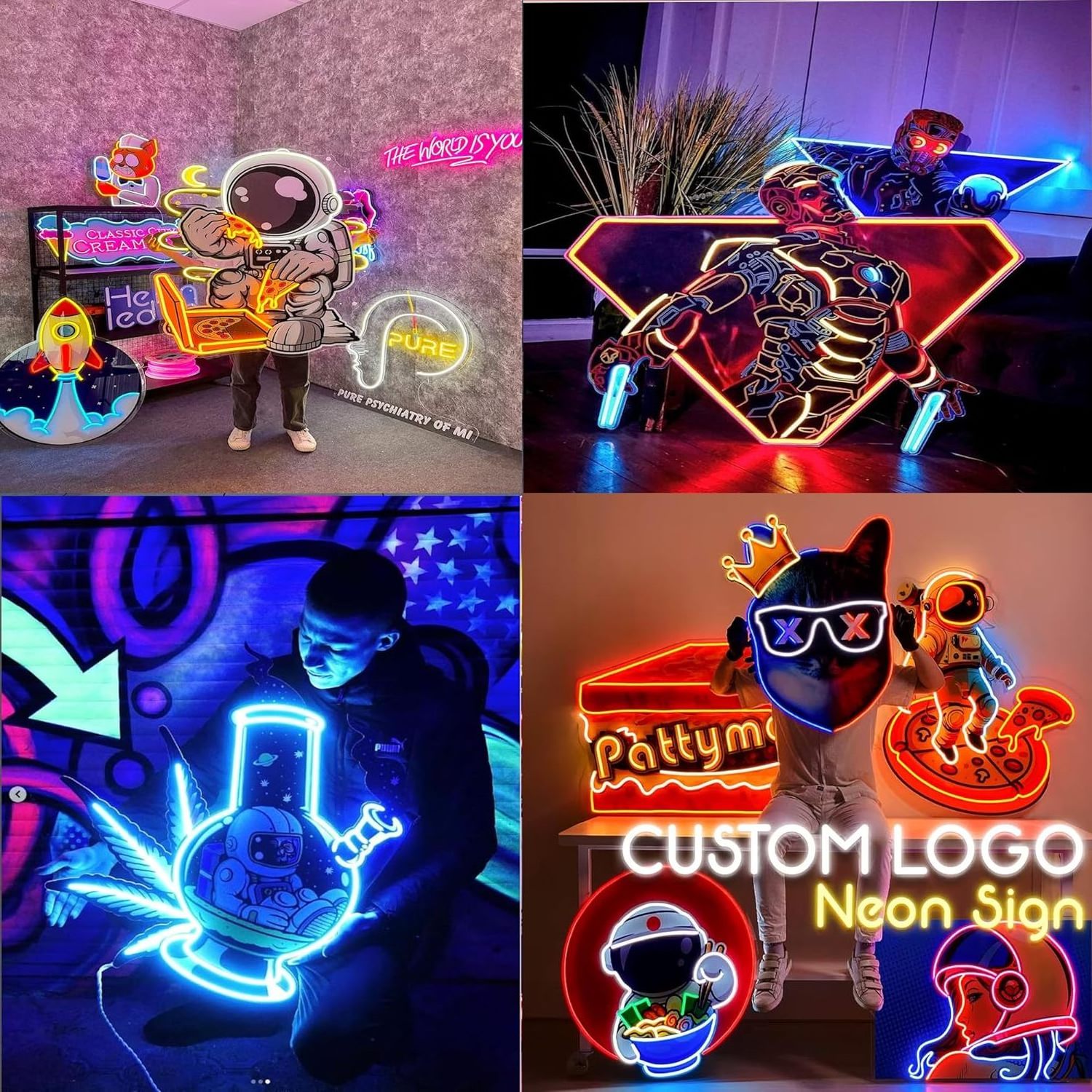 LOGO Custom Neon Signs UV Printed Neon Design Customized LED Neon Light Up Sign