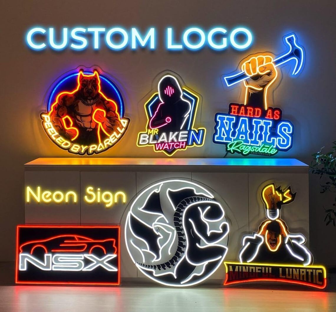 LOGO Custom Neon Signs UV Printed Neon Design Customized LED Neon Light Up Sign