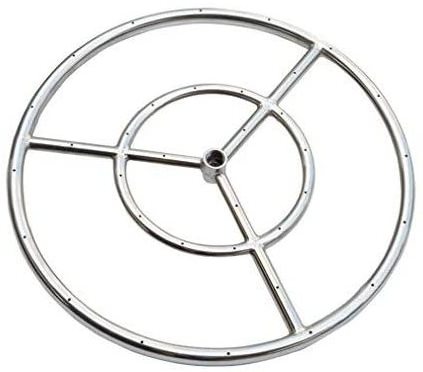 24-inch Stainless Steel Round Fire Pit Burner Ring, Double Ring