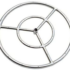 24-inch Stainless Steel Round Fire Pit Burner Ring, Double Ring