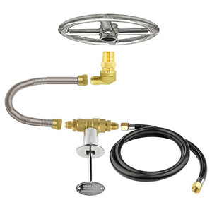 6" Natural Gas Fire Pit DIY Regulator Hose Burner Assembly Installation Kit 88,000 BTU Max