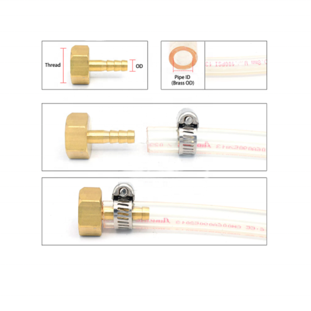 Brass Hose Pipe Fitting Couping Barb Tail 1/8 1/4 1/2 3/8 BSP Female Thread Copper Connector Joint Coupler Adapter