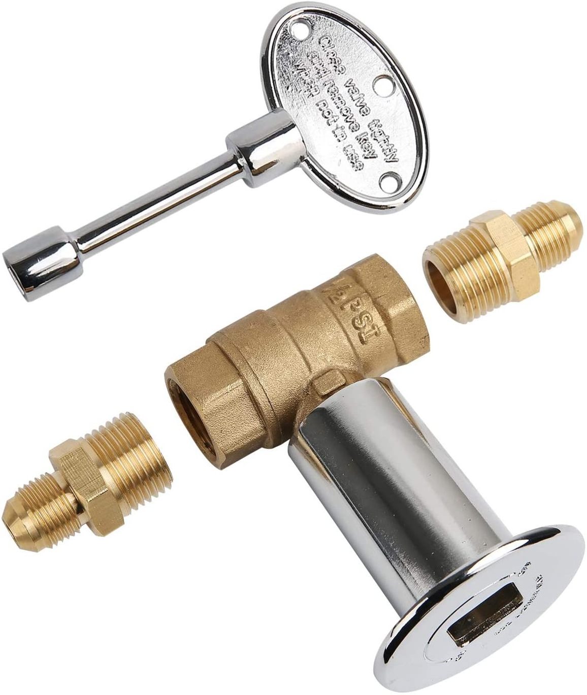 1/2-Inch Straight Quarter-Turn Shut-Off Valve Kit, Natural Gas Fire Pits, Gas Fireplace Key