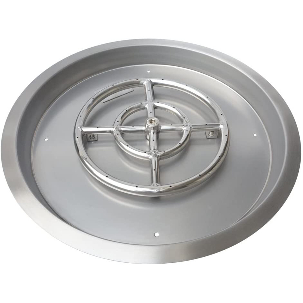 304 Stainless Steel 25 inch Round Drop-in Fire Pit Pan with 18