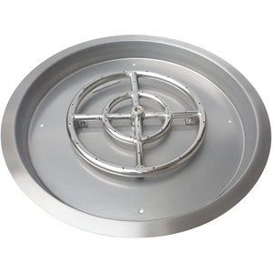 304 Stainless Steel 25 inch Round Drop-in Fire Pit Pan with 18" Burner Ring