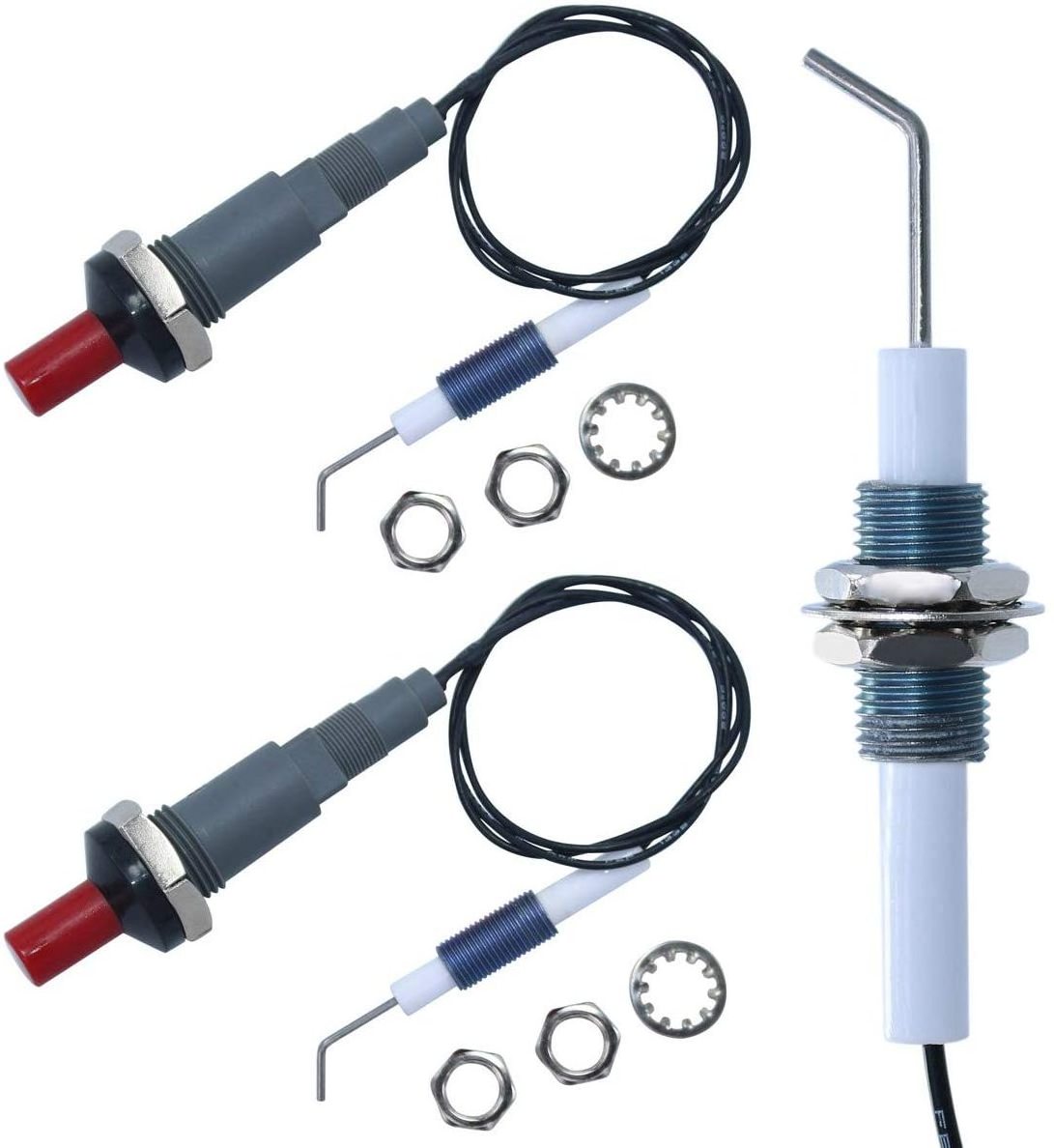 Push Button Piezo Igniter Kit with Threaded Ceramic Electrode Ignition Plug Wire