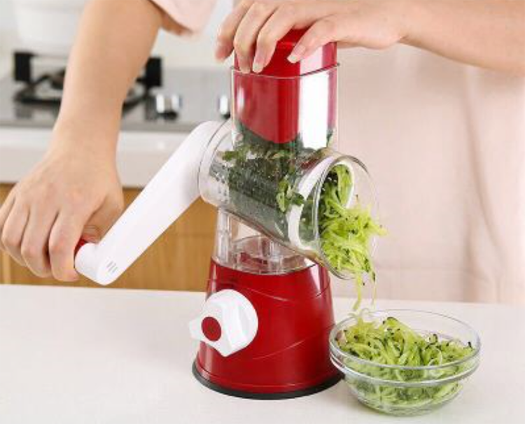 Manual Stainless Steel Multifunctional Madoline Rotary Drum Type Vegetable Cutter Grater Slicer