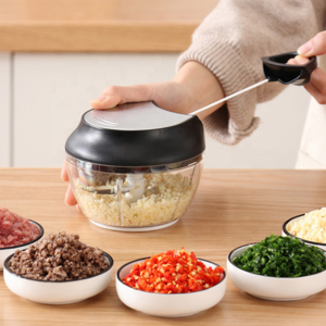 Mini Manual Hand Pull Chopper Vegetable Meat Food Garlic Onion Grater  With 3 Blades