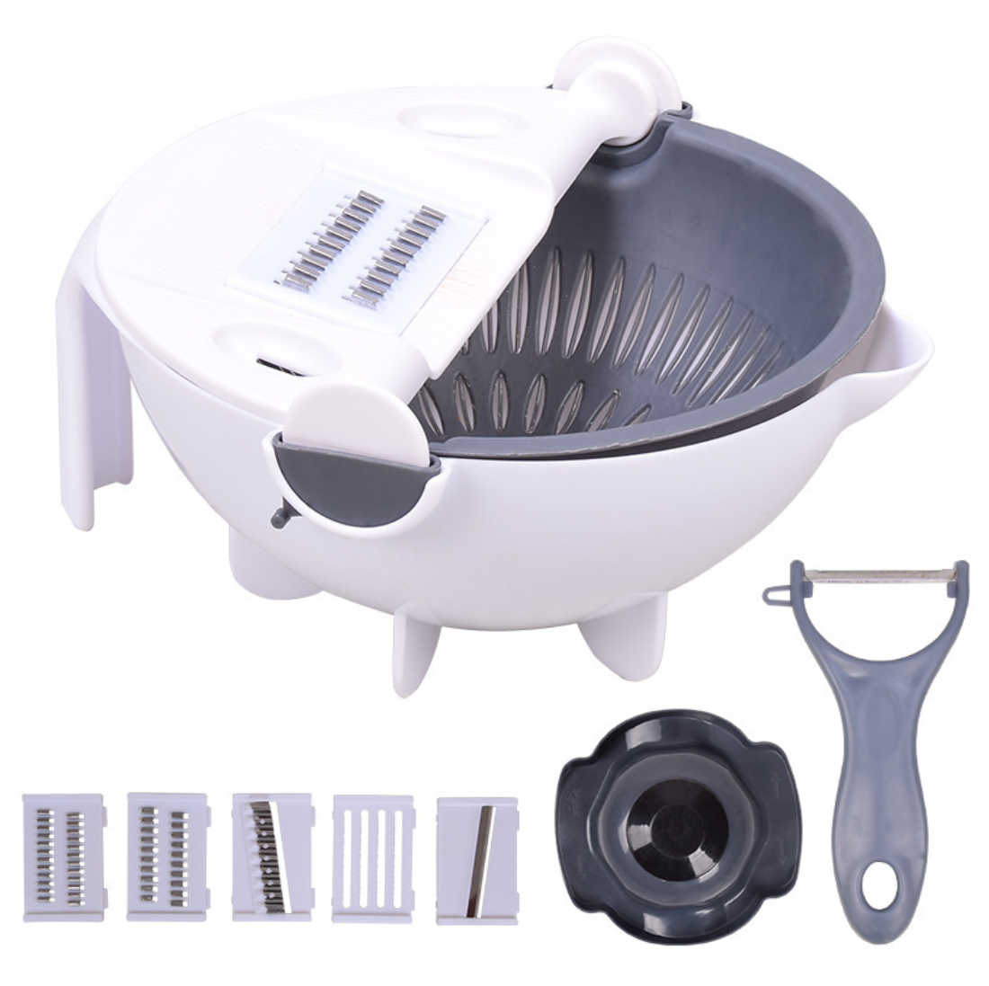 9 in1 vegetable slicer manual vegetable chopper,multifunctional vegetable cutter with drain basket