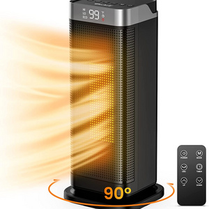 Space Heater Upgraded Fast Quiet Heating PTC Ceramic fan Heater Tower Oscillating Electric Heater Digital Thermostat 12h Timer