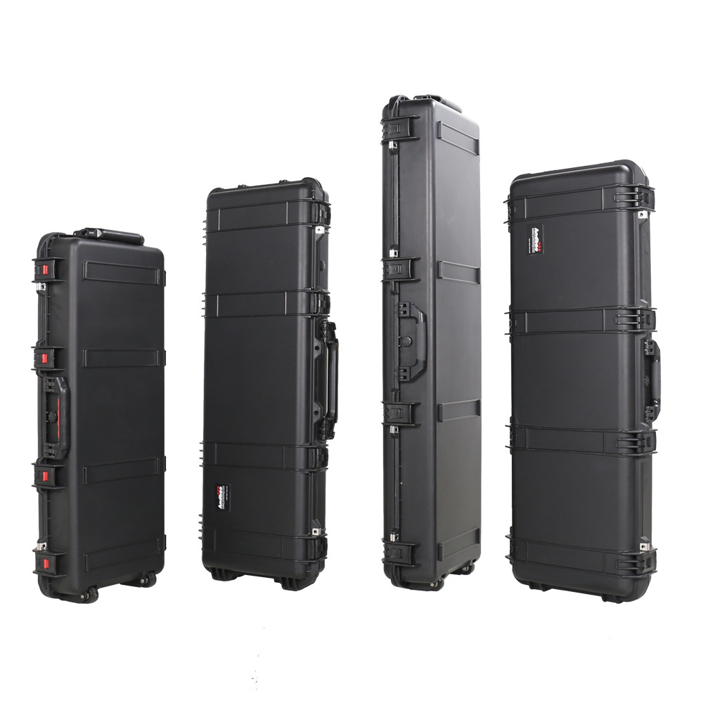 11140 outdoor shockproof waterproof long rolling rugged case plastic protective carry gun hard shell case