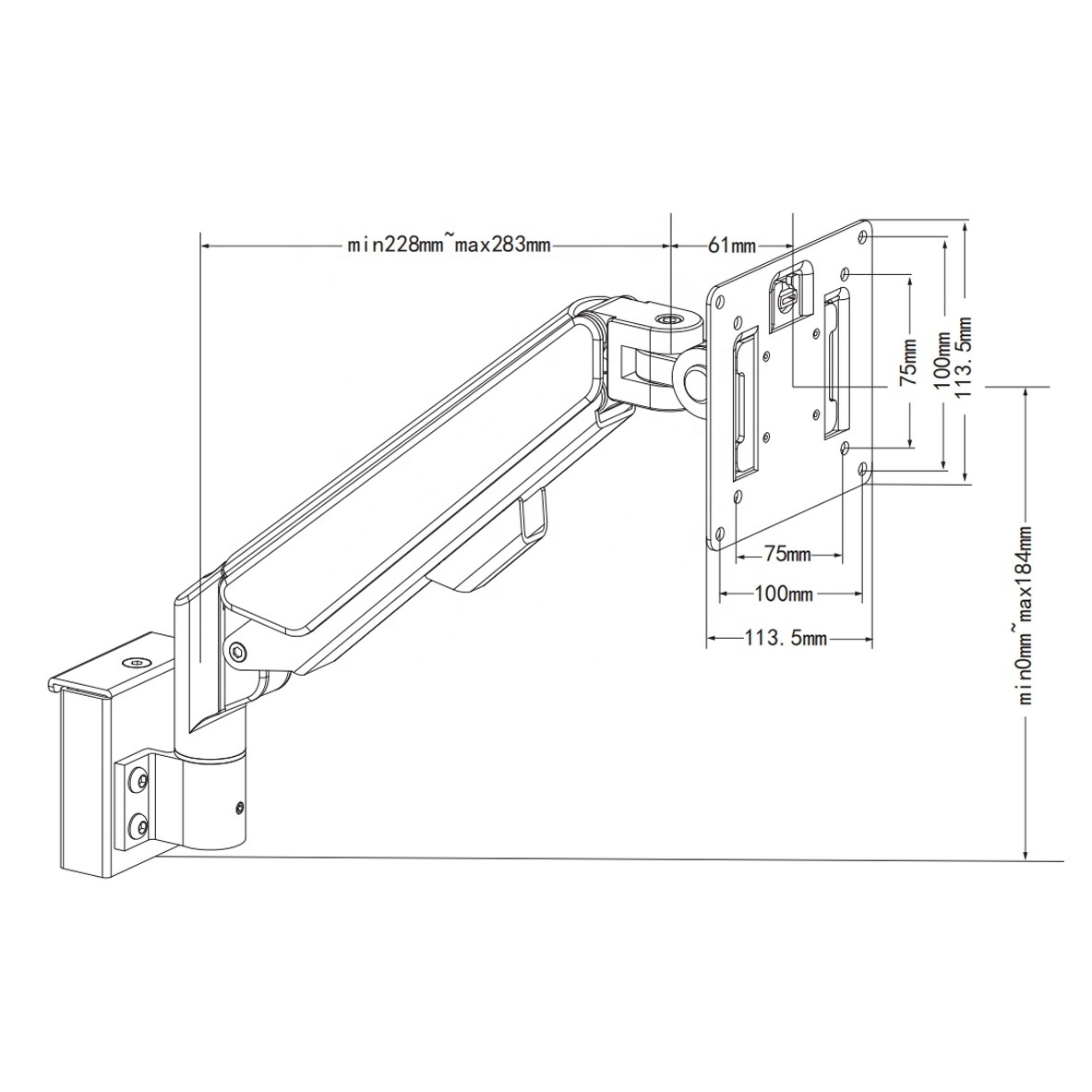 Wall hanging Single Monitor Mount Art Lcd Monitor Stand With Bracket Support 22 Lbs