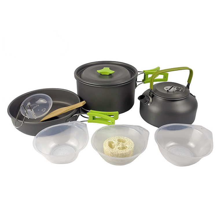 Durable Hard-anodized Cookset camping cookware mess kit