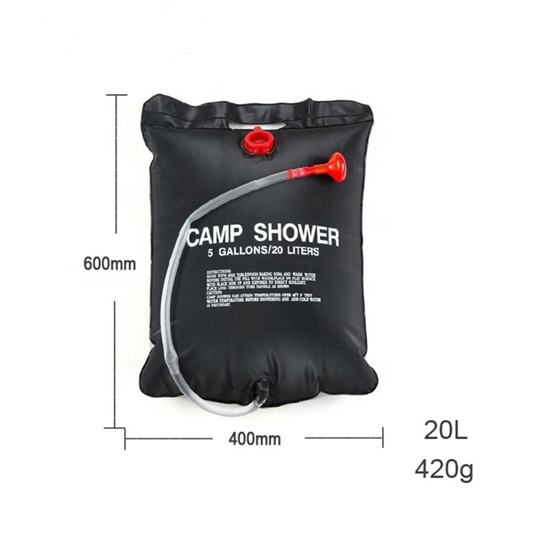 wholesale 20L Portable Solar camping shower 5 gallons Heating Pipe Bag Solar Shower Bag Water Heater Outdoor Other Camping gear