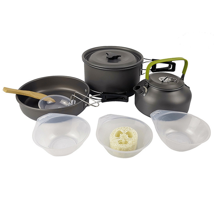 Durable Hard-anodized Cookset camping cookware mess kit