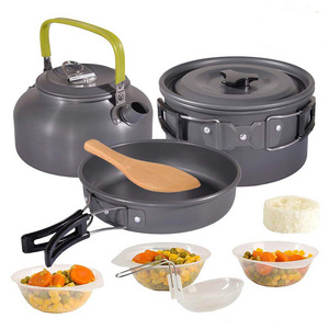 Durable Hard-anodized Cookset camping cookware mess kit