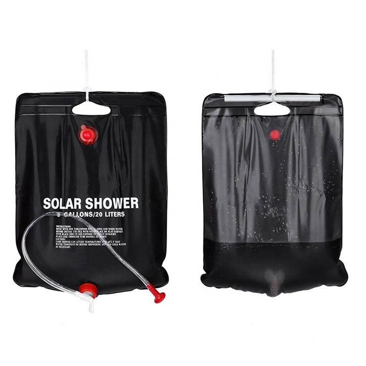 wholesale 20L Portable Solar camping shower 5 gallons Heating Pipe Bag Solar Shower Bag Water Heater Outdoor Other Camping gear