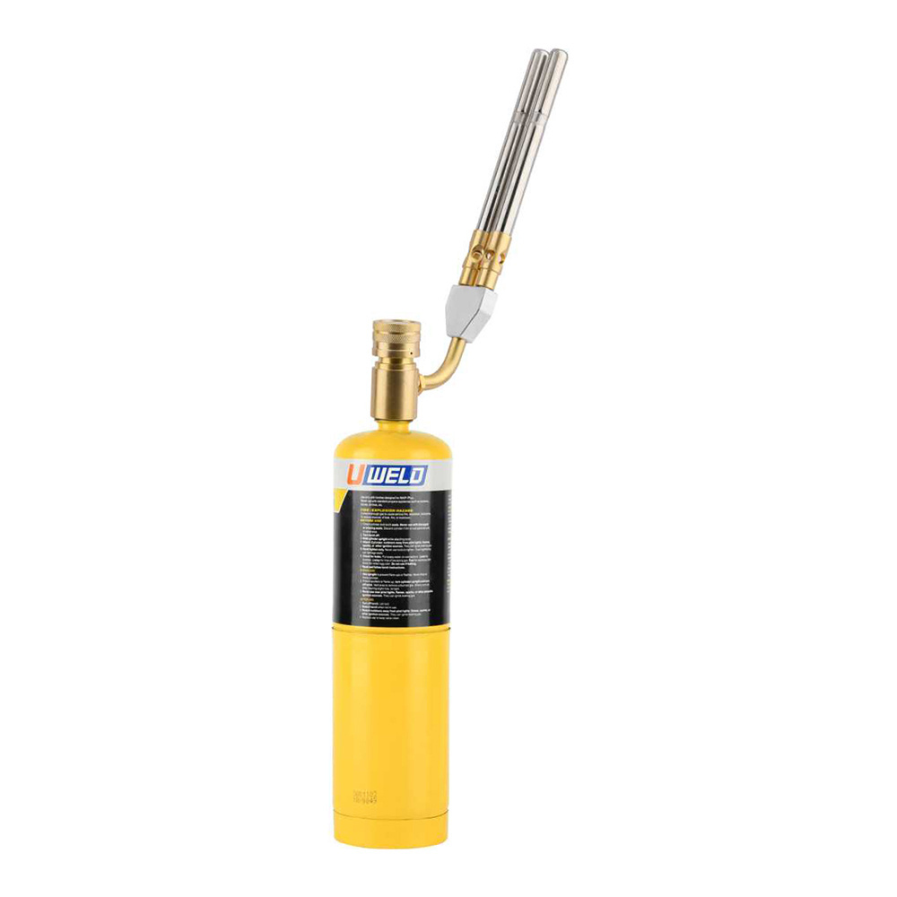 Double Flame Jet Full Metal Manual Ignition Propane Brazing Soldering Welding Gas MAPP MAP Torch