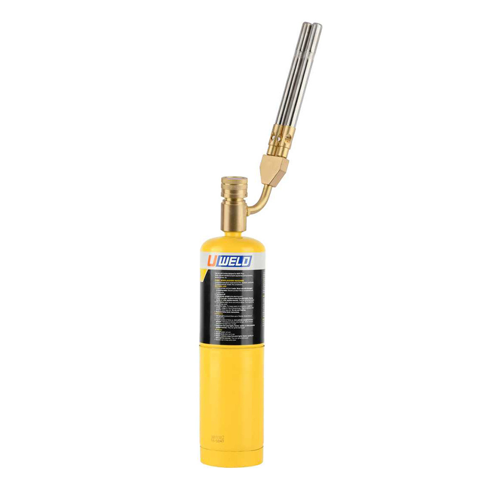 Double Flame Jet Full Metal Manual Ignition Propane Brazing Soldering Welding Gas MAPP MAP Torch