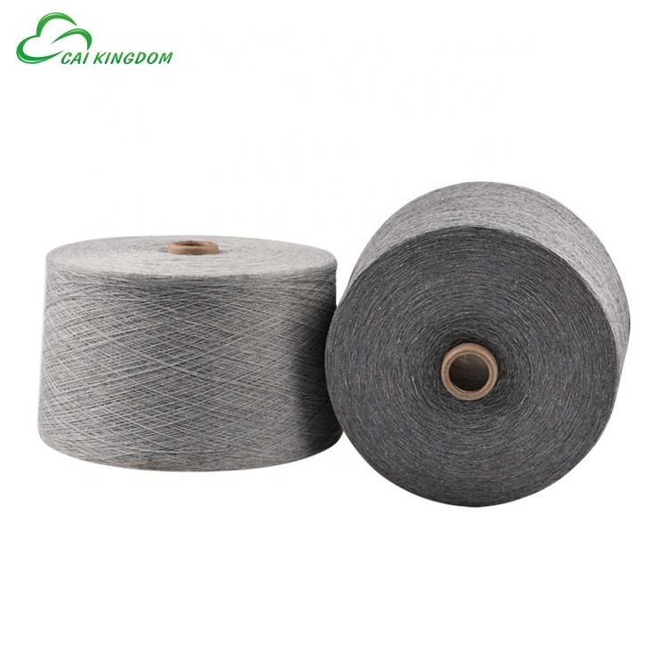 Regenerated  cotton polyester  yarn ne 20s/1 and ne 10s/1  black for sock and circular knittitng