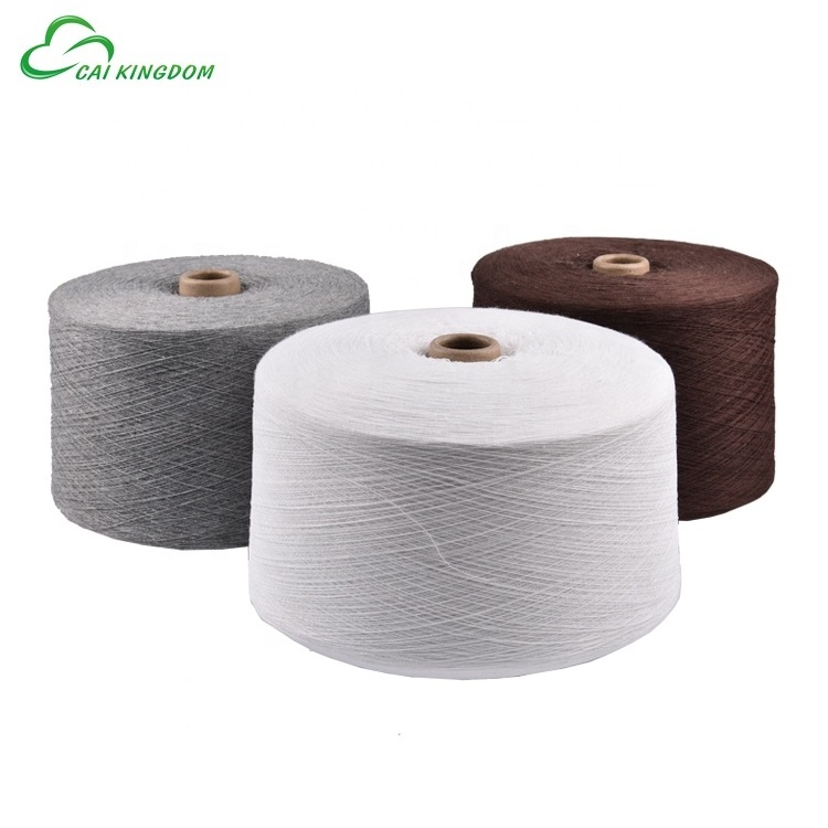 Regenerated  cotton polyester  yarn ne 20s/1 and ne 10s/1  black for sock and circular knittitng